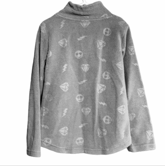 Athletic Works Grey Fleece Sweatshirt Girl's Medium 7-8 Smiley Face Lightening - Picture 2 of 7
